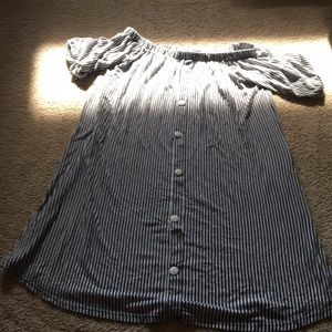 Over the Shoulder Striped Dress